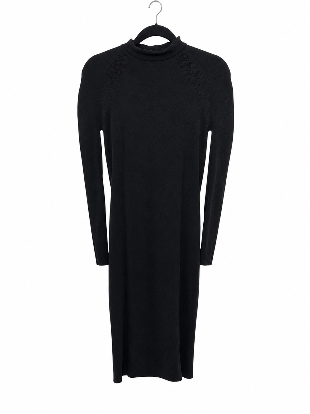 Jonathan Simkhai x Wolford Black Mock Neck Midi Dress Size Large Stretchy Fitted - Picture 3 of 5